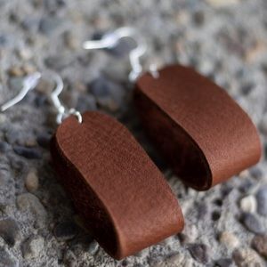 Genuine leather earrings rustic western fashion